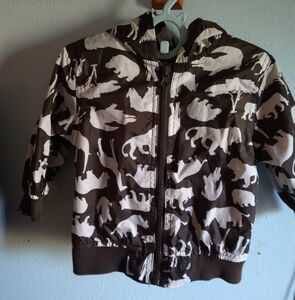 Brown and White Animal Print Jacket